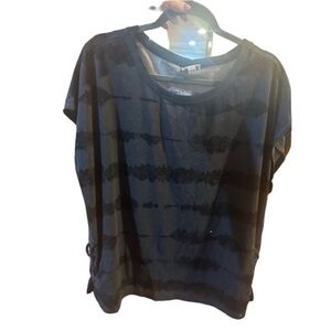 Jenni Intimates Pajamas shirt 2X Black with x-crossed bottom of shirt